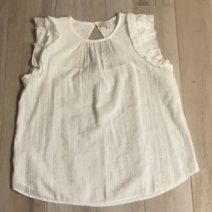 White Ruffle Sleeve Blouse